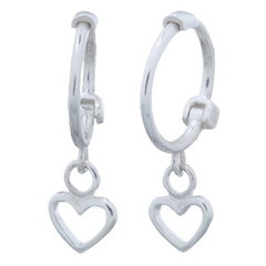 Mini Love Heart 925 Silver Huggie Hoop Earrings by BeYindi