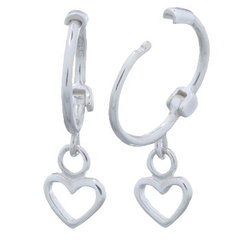 Mini Love Heart 925 Silver Huggie Hoop Earrings by BeYindi 2