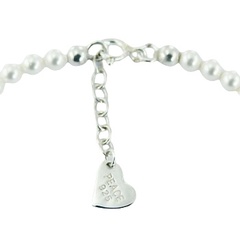 Swarovski Crystal Pearl Bracelet Polished Silver Heart Charm 
