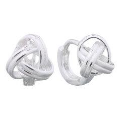 925 Wire Interlocked Triangle Silver Plated Huggie Hoop Earrings by BeYindi