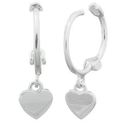 Little Heart On Silver Plated 925 Huggie Hoop Earrings by BeYindi 2