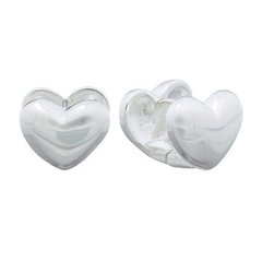Chubby Heart 925 Silver Huggie Hoop Earrings by BeYindi