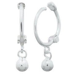 Mini Hoop Sphere Hanging Silver 925 Huggie Earrings by BeYindi 2
