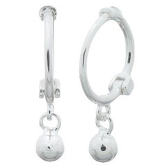Mini Hoop Sphere Hanging Silver 925 Huggie Earrings by BeYindi