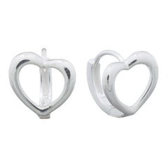Love Heart 925 Silver Huggie Hoop Earrings by BeYindi