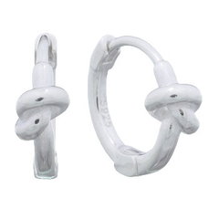 Lovely Knot Huggie Silver Hoop Earrings by BeYindi