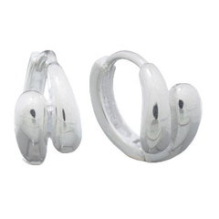 Spiral Tear Drop Silver 925 Huggie Hoop Earrings by BeYindi