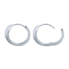 Oval Curve Silver Plated Sterling Silver Huggie Hoop Earrings by BeYindi 2