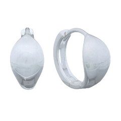 Oval Curve Silver Plated Sterling Silver Huggie Hoop Earrings by BeYindi