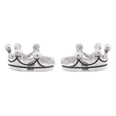 King Crown Sterling Silver Cuff Earrings by BeYindi
