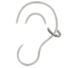 925 Silver Bordered Flower Cuff Earrings by BeYindi 