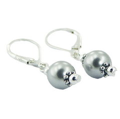 Swarovski Crystal Pearl Sterling Silver Drop Earrings by BeYindi 