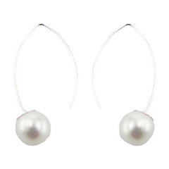 Imitation Pearls On Generously Curved Silver Stick Hangers by BeYindi