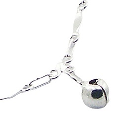 Sterling Silver Fancy Chain Shiny Spheres Charm Bracelet 3