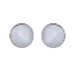 7mm Round Mother of Pearl Sterling Silver Stud Earrings