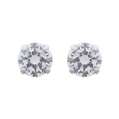 Four MM Round White CZ Stud 925 Silver Earrings by BeYindi