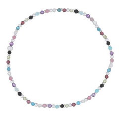 Precious Faceted Mix Stones With 925 Silver Stretchable Bracelet by BeYindi