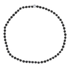 Stretchable Black Agate Bracelet With 925 Silver Spacer by BeYindi