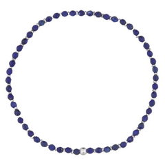 Faceted Lapis Lazuli Stretchable Bracelet With 925 Silver by BeYindi