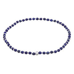 Faceted Lapis Lazuli Stretchable Bracelet With 925 Silver by BeYindi 