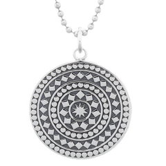 Sterling Silver Oxidized Boho Mandala Pendant by BeYindi