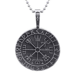 Viking Compass Pendant in 925 Sterling Oxidised Silver by BeYindi