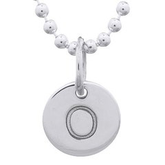 Engraved Initial "O" Sterling Silver Disc Pendant by BeYindi