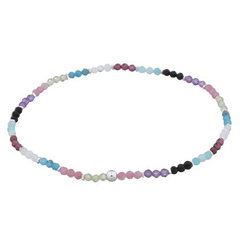 Multi-colored Dainty Stones With Silver Stretchable Bracelet by BeYindi 