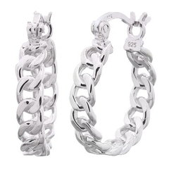 Classic Link Chain 925 Silver Hoop Earrings by BeYindi