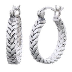 Sterling Silver Petite Braided Hoop Earrings by BeYindi