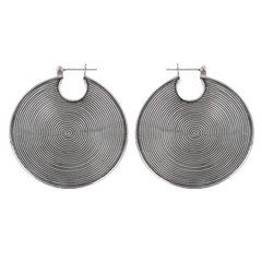 Spiral Hoops 36MM 925 Silver Earrings by BeYindi