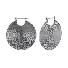 Spiral Hoops 31MM 925 Silver Earrings by BeYindi 