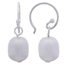 Sterling Silver Freshwater White Pearl Dangle Earrings by BeYindi