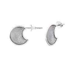 Small Unique Spiral Stud Earrings 925 Silver by BeYindi 