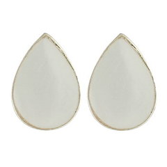 Drop-shaped Sterling Silver Mother of Pearl Stud Earrings by BeYindi