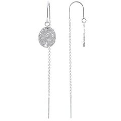 Oval Tangled Flat Wire 925 Silver Threader Earrings by BeYindi 