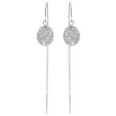 Oval Tangled Flat Wire 925 Silver Threader Earrings by BeYindi
