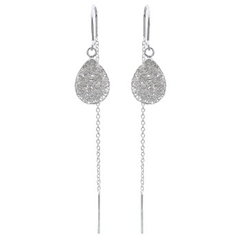 Teardrop Tangled Flat Wire 925 Silver Threader Earrings by BeYindi