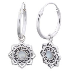 925 Silver Endearing Mandala Flower With MOP Earrings by BeYindi 
