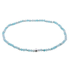 Stretchable Amazonite With Sterling Silver Bracelet by BeYindi 