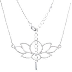 Gorgeous Lotus Flower Box Chain 925 Silver Necklace by BeYindi