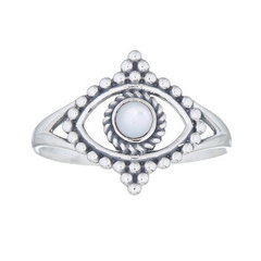 Extraordinary Eye Figured Mother Of Pearl Woman Ring 925 Silver by BeYindi 