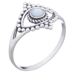 Extraordinary Eye Figured Mother Of Pearl Woman Ring 925 Silver by BeYindi