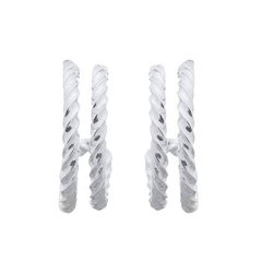 Double Twisted Hoop Stud Earrings 925 Silver by BeYindi 