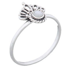 Elegant Mother Of Pearl Crown Women Ring 925 Silver by BeYindi