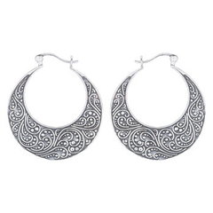 Stunning Filigree Hoop 925 Sterling Silver Earrings by BeYindi