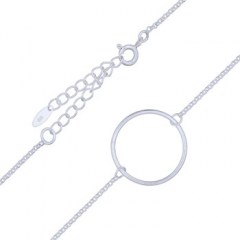 Classy Center Ring 925 Silver Necklace Rhodium Plated by BeYindi