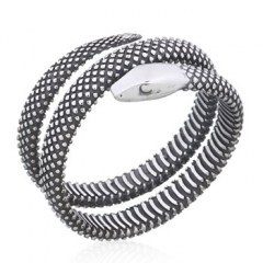 Python Snake Oxidized Ring 925 Silver by BeYindi