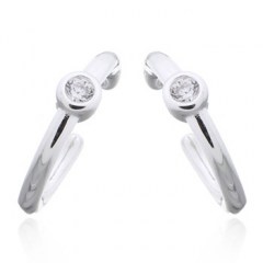 Minimalist Cuff Earrings With Cubic Zirconia 925 Silver by BeYindi