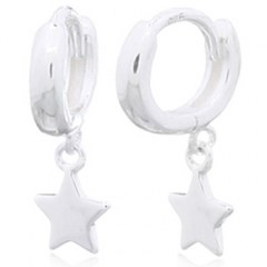 Star Silver Plated 925 Huggie Hoop Earrings by BeYindi
